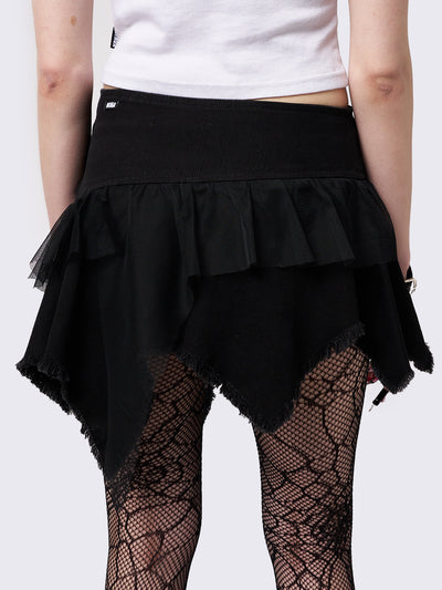 Cassandra Asymmetric Lace Up Mini Skirt