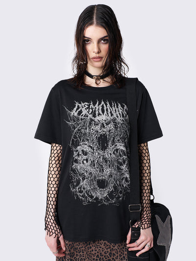 Demoniac Black Graphic T-shirt