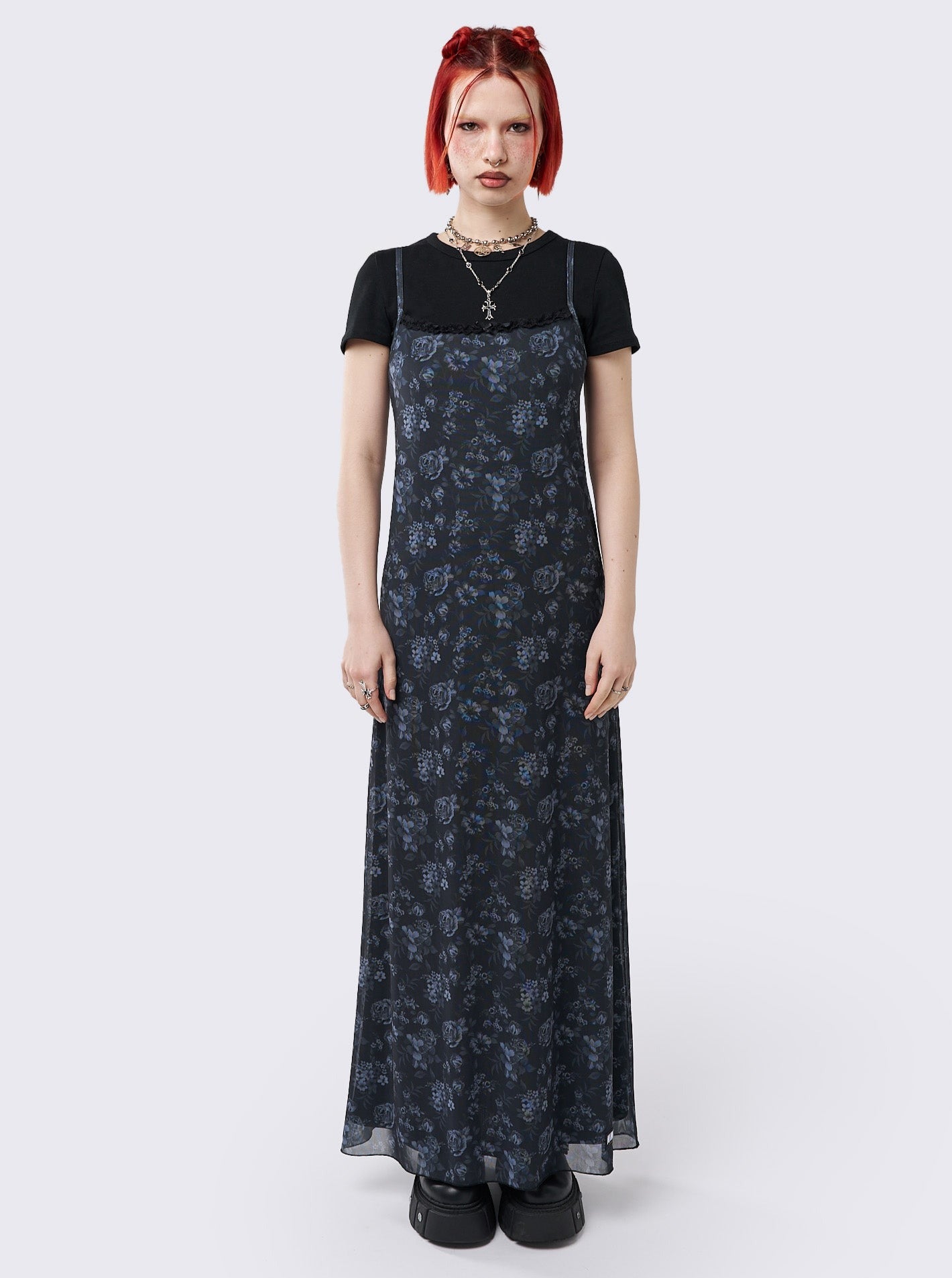 Isadora Floral Mesh Maxi Dress