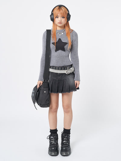 Nya Black Pleated Mini Skirt - Minga London