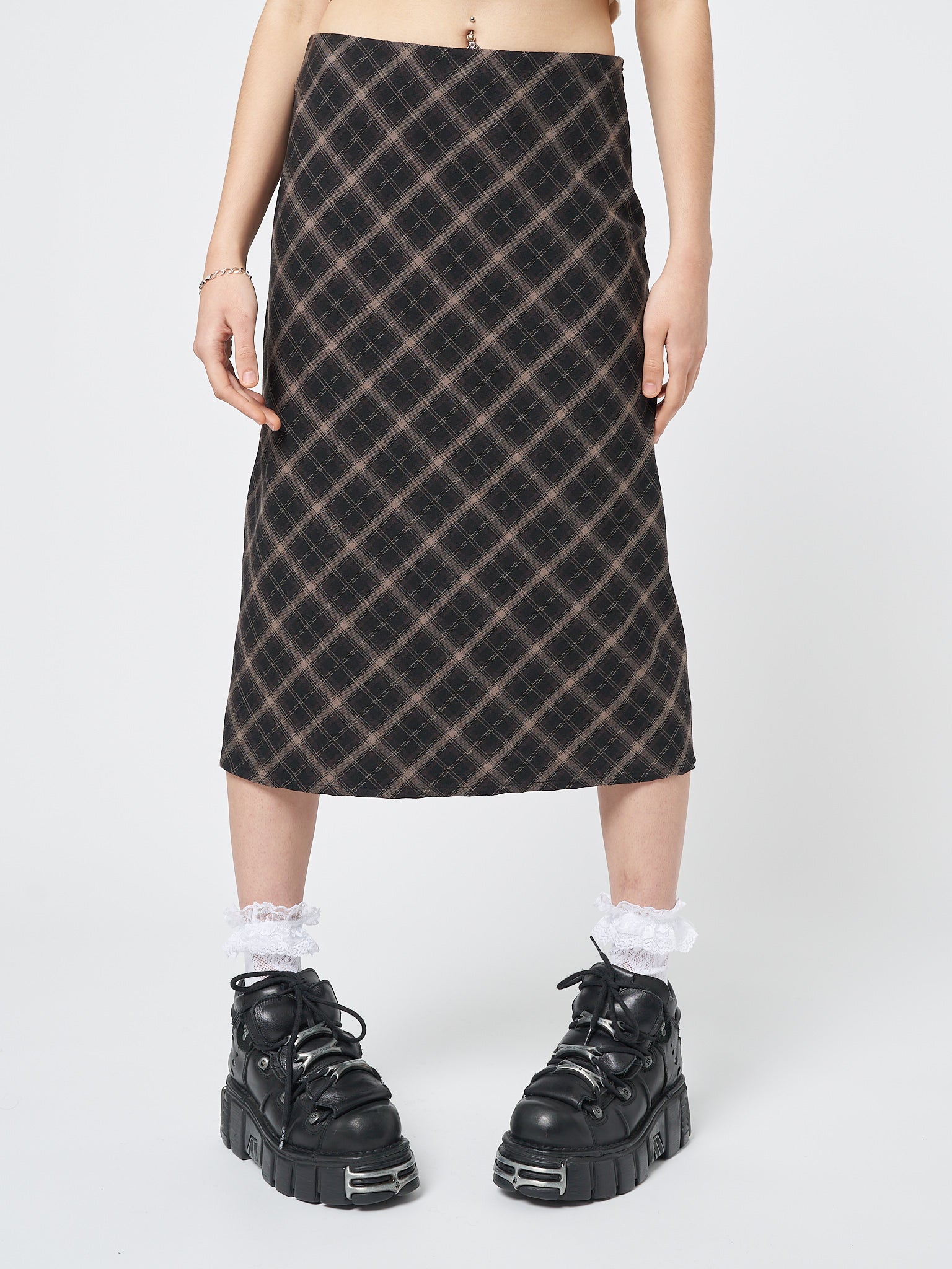 Beth Plaid Midi Skirt - Minga London