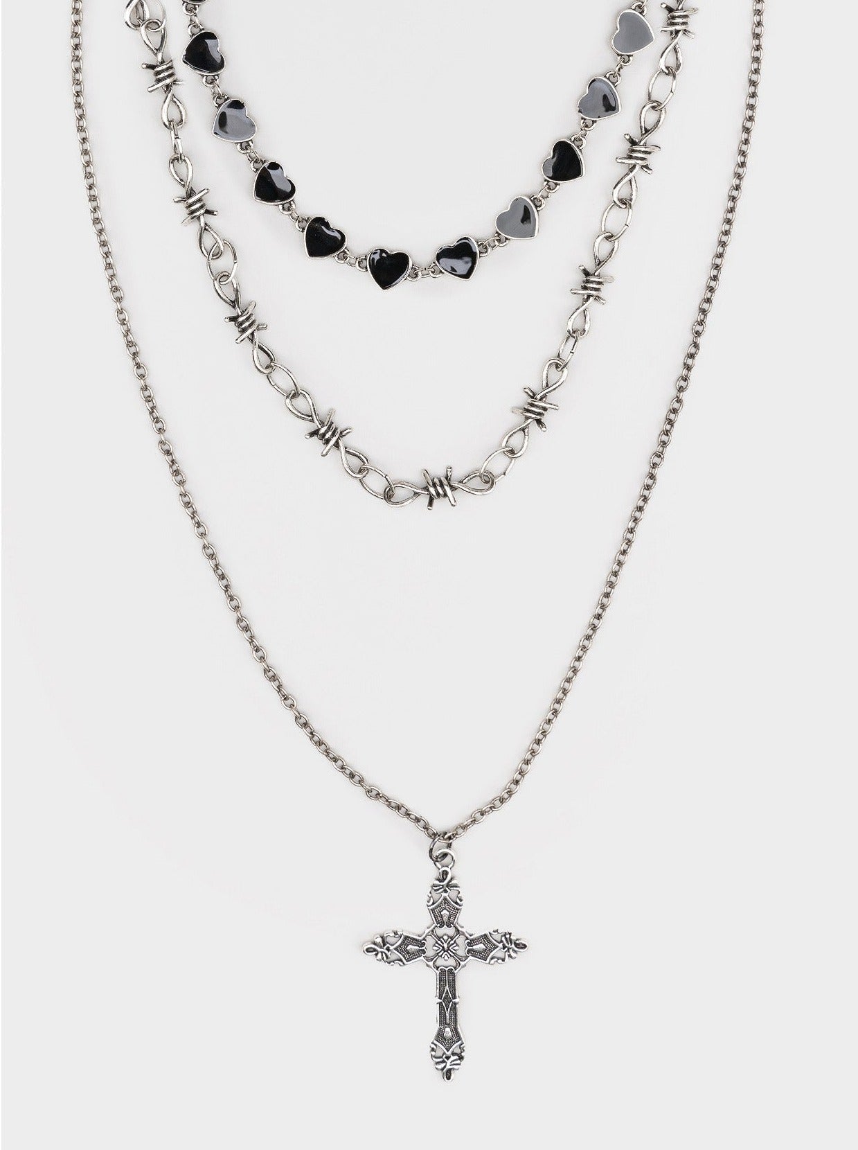 Crown Of Thorns Silver Necklace Set - Minga London