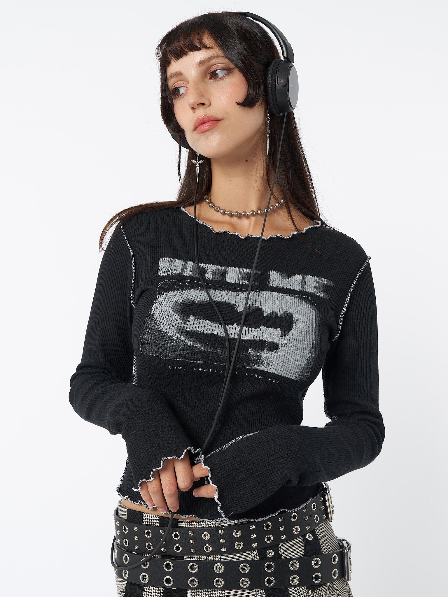 Bite Me Black Rib Top - Minga London