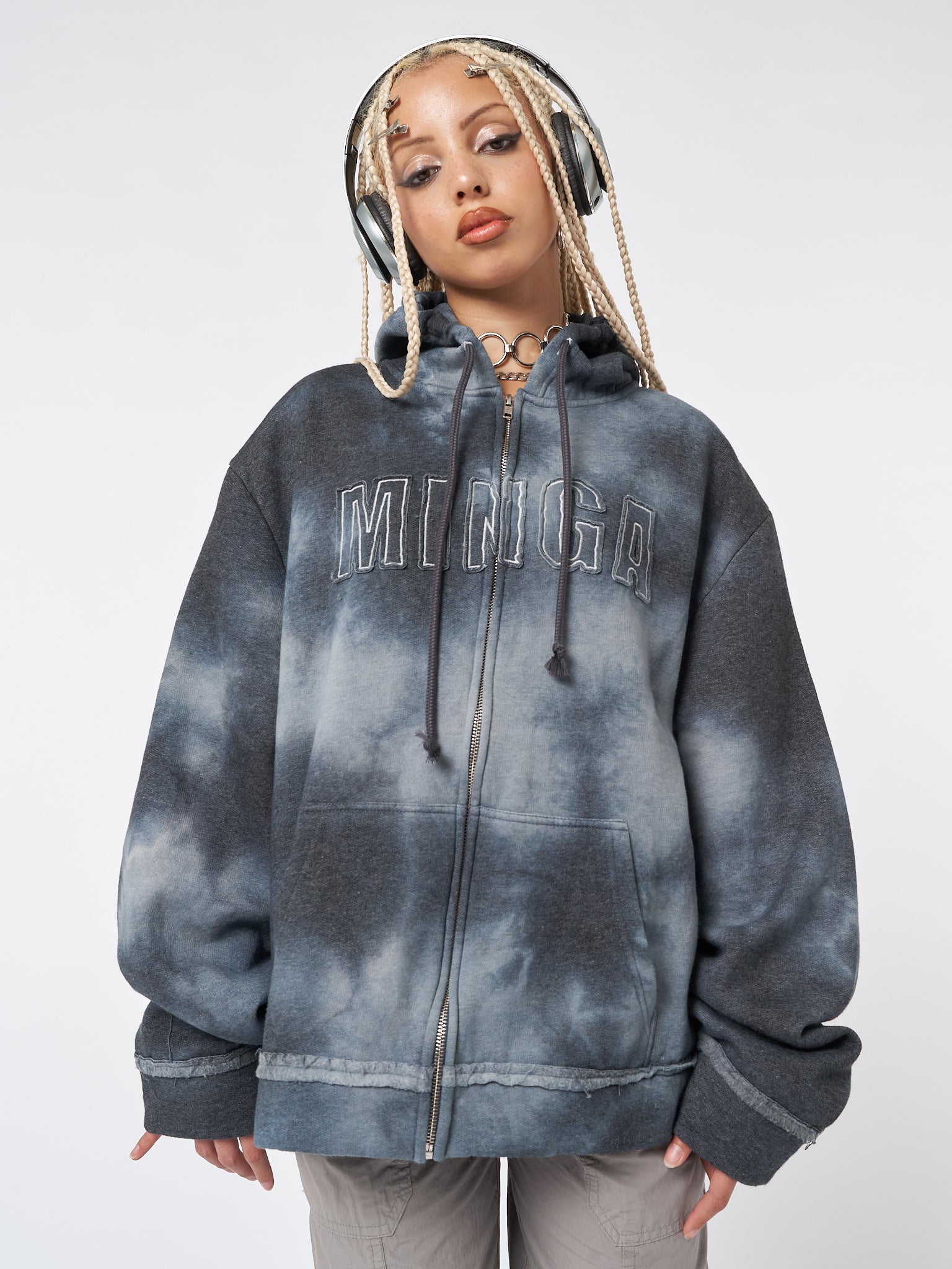 Minga Tie Dye Zip Up Hoodie - Minga London