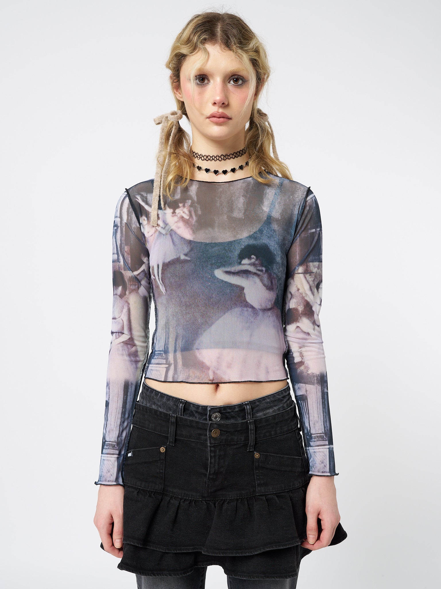 Midnight Dancing Long Sleeve Mesh Top - Minga London