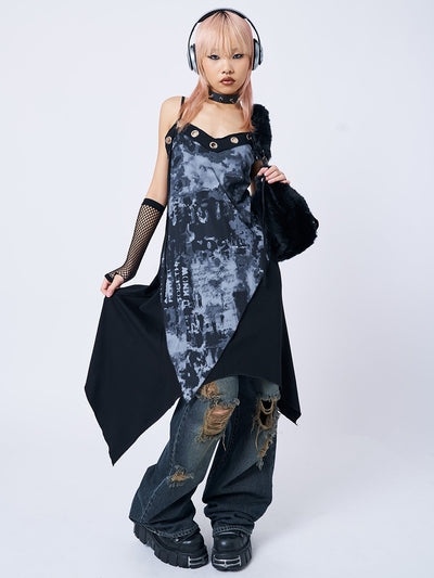 90s Y2K Green & Black Animal Print Midi Dress