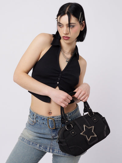 Star Girl Black Y2k Handbag - Minga London