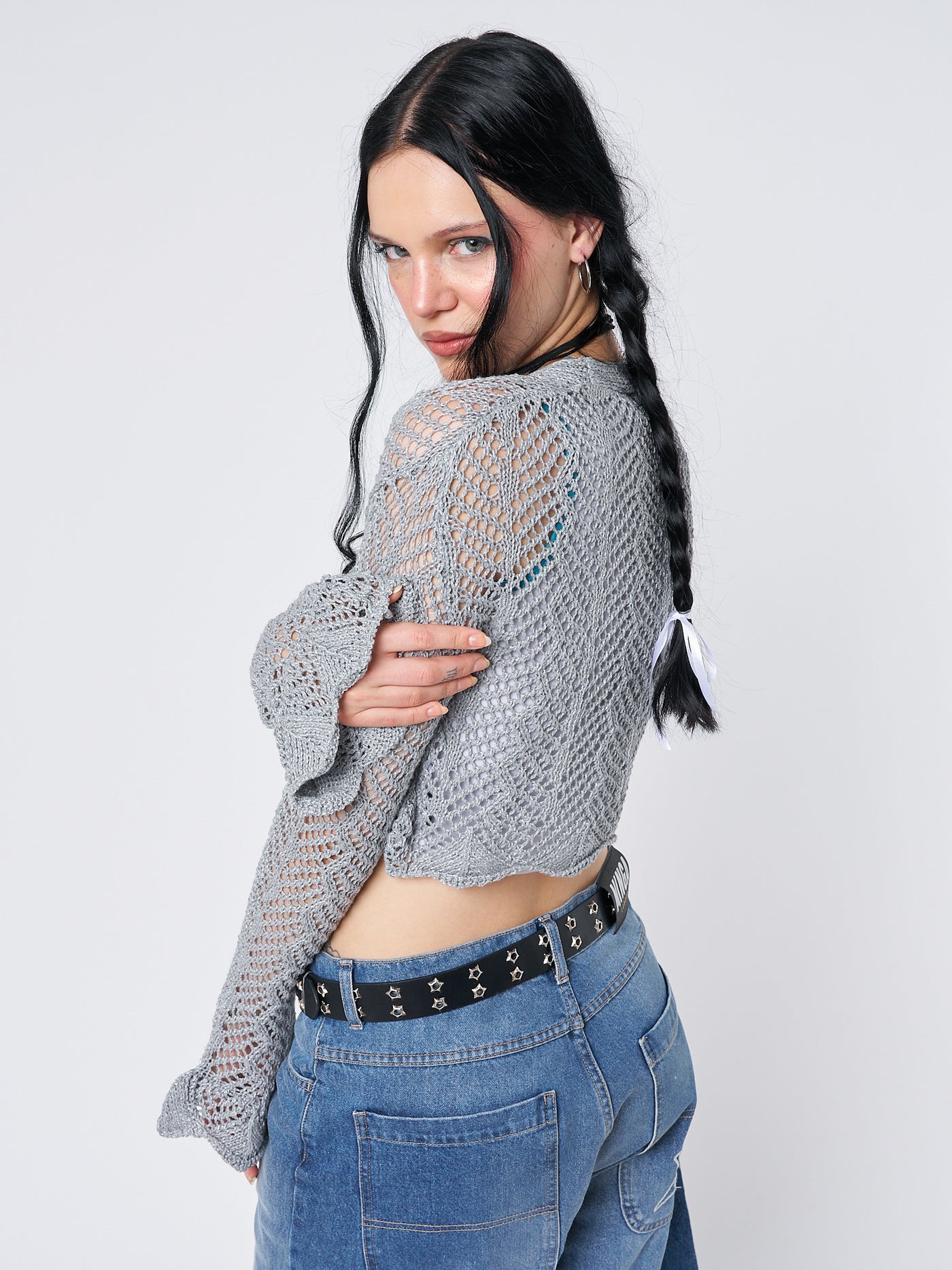 Tie front cropped cardigan hot sale