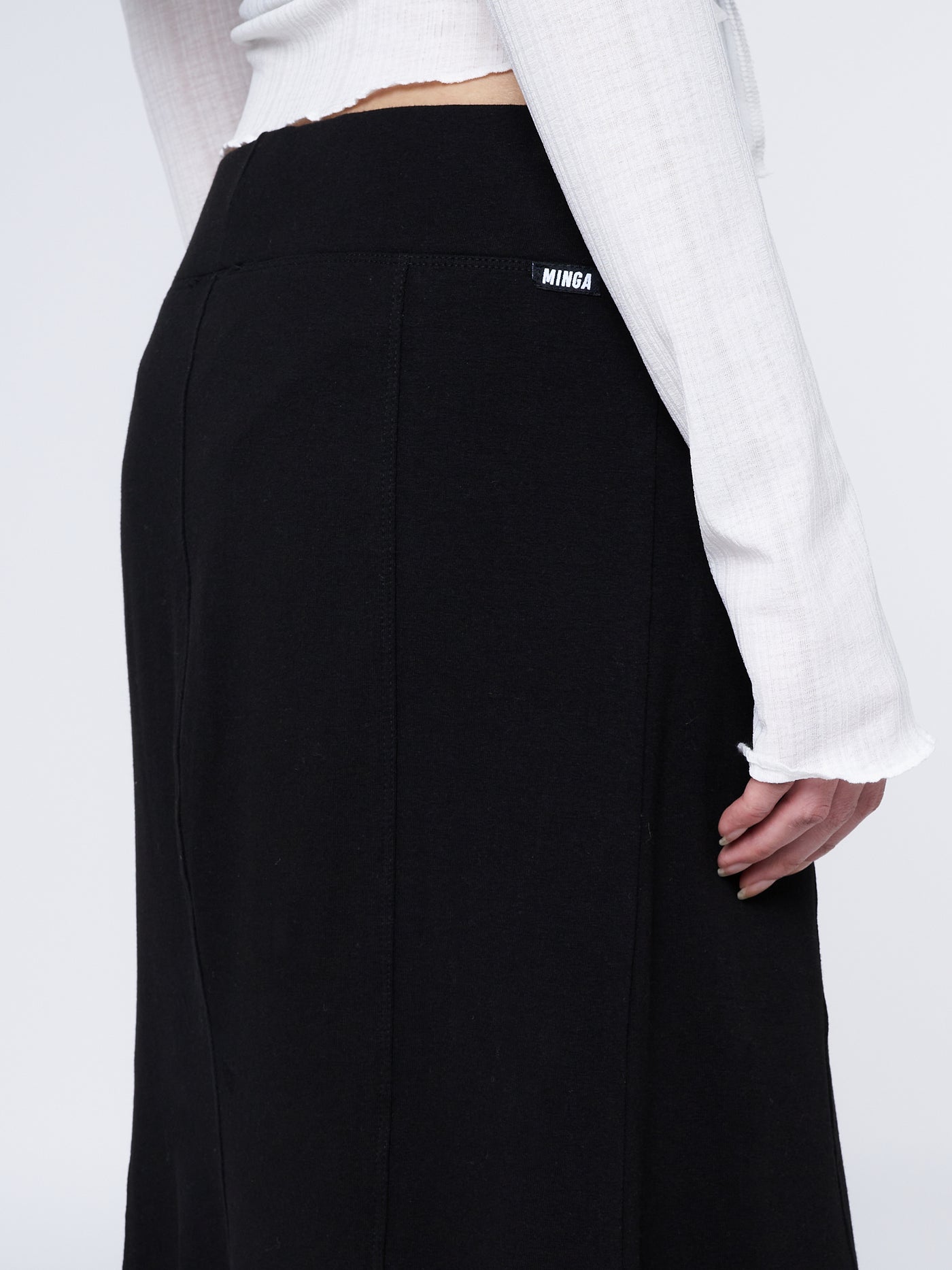 Aria Black Lined Maxi Skirt - Minga London