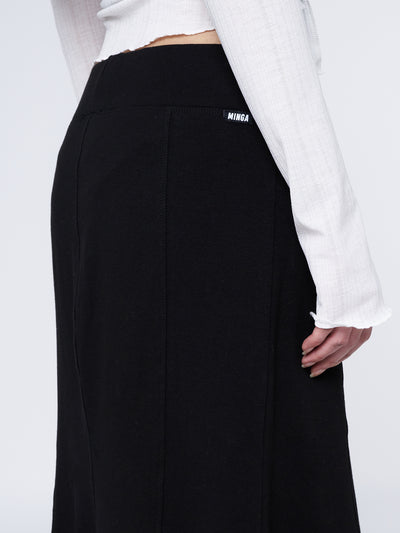 Aria Black Lined Maxi Skirt - Minga London