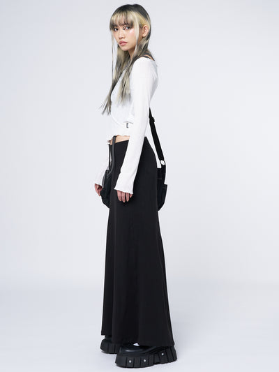 Aria Black Lined Maxi Skirt - Minga London