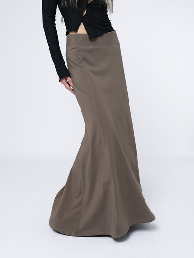 Aria Green Lined Maxi Skirt - Minga London