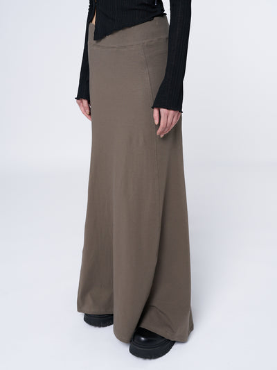 Aria Green Lined Maxi Skirt - Minga London