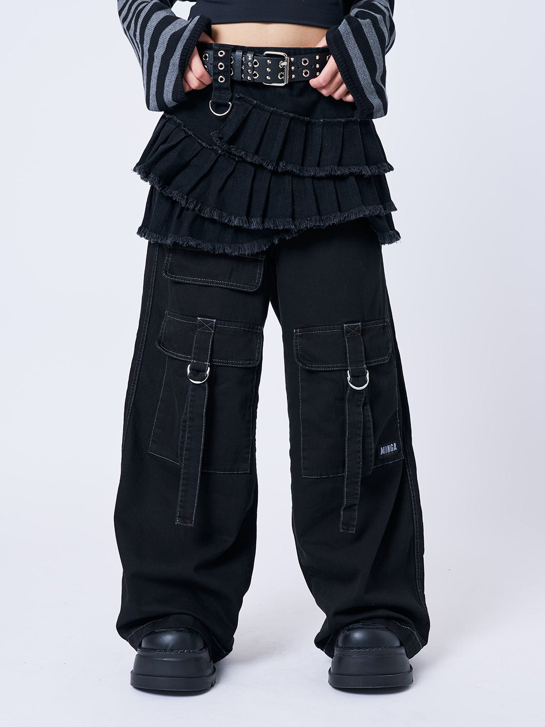 Azelia Black Pleated Mini Skirt