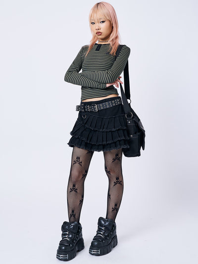 Azelia Black Pleated Mini Skirt