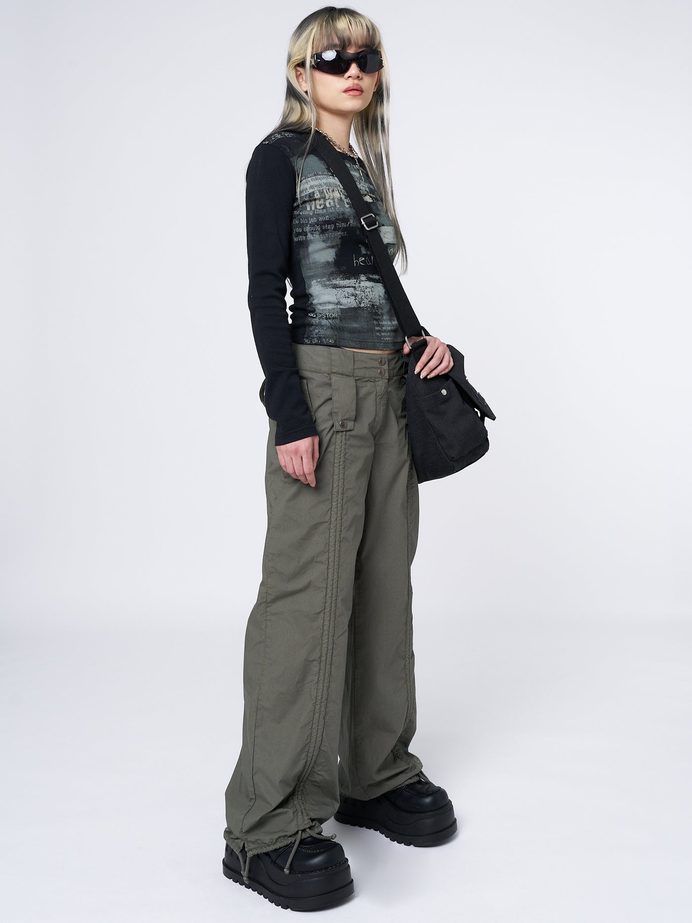 Bea Green Ruched Front Pants - Minga London