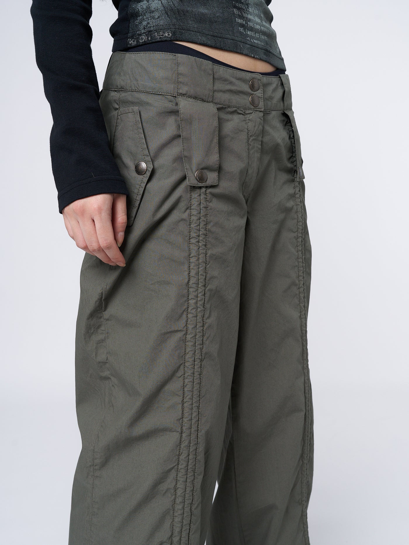 Bea Green Ruched Front Pants - Minga London