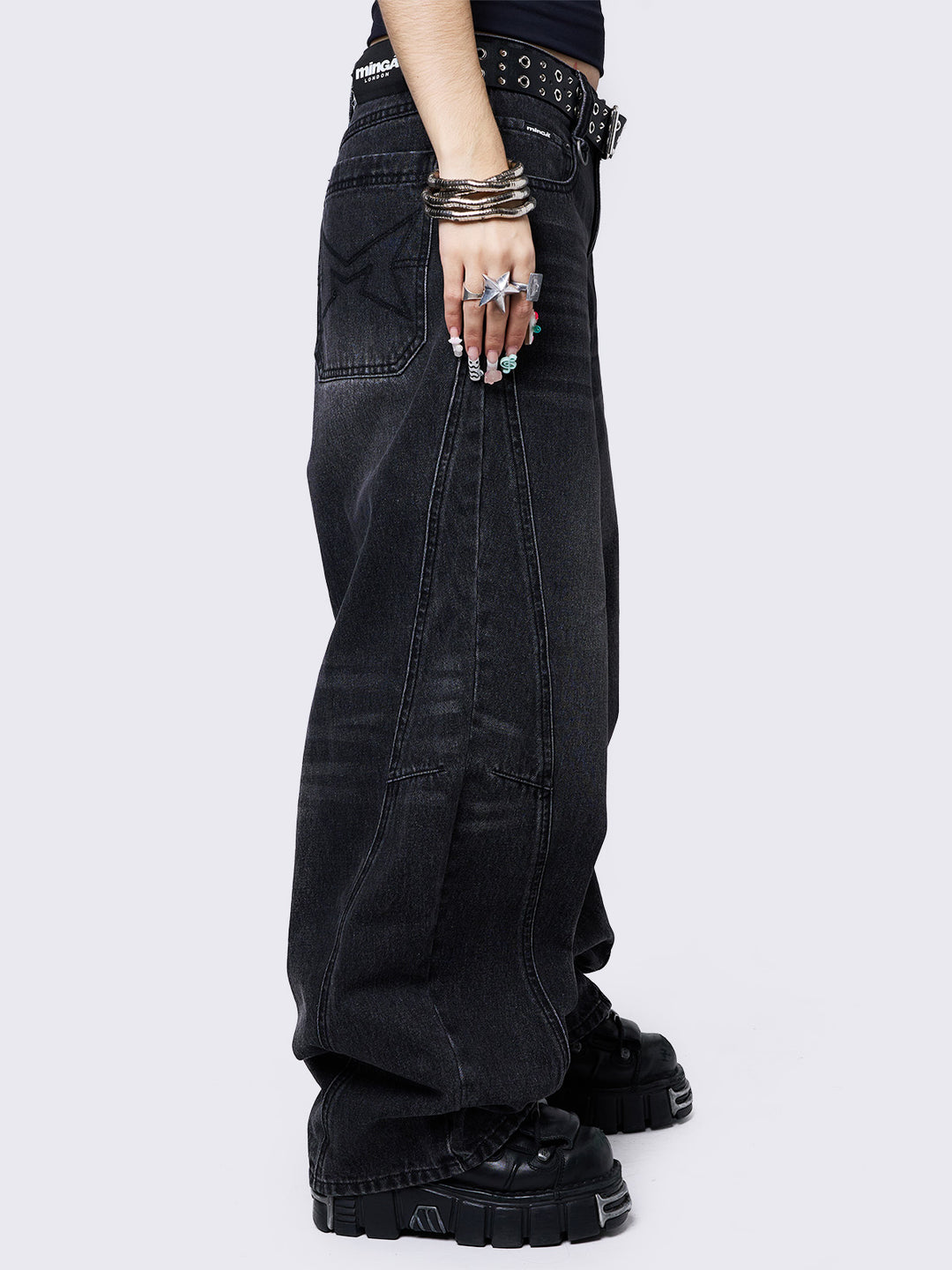 パンツ asapmode Washed Black Super Baggy Jeans Washed Black Super Baggy Jeans – A$APMODE