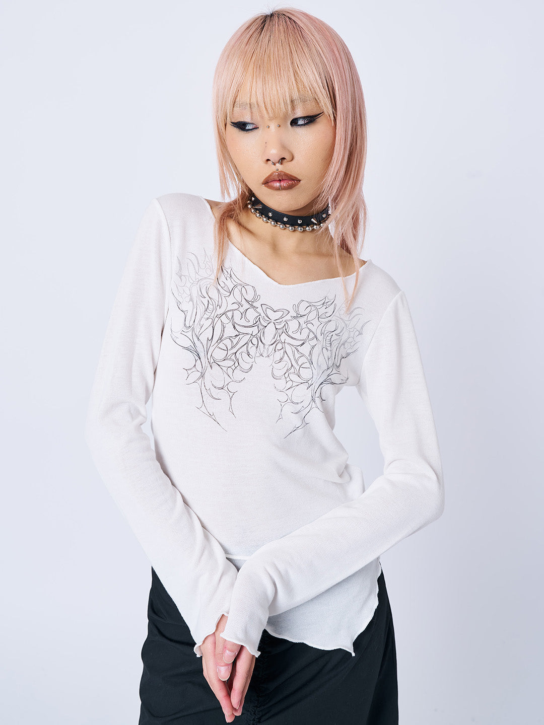 Cryptic Love White Asymmetric Top