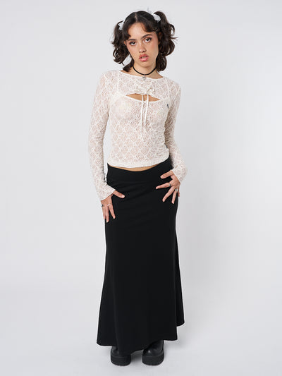 Dahlia Cream Shrug & Cami Top Lace Set - Minga London