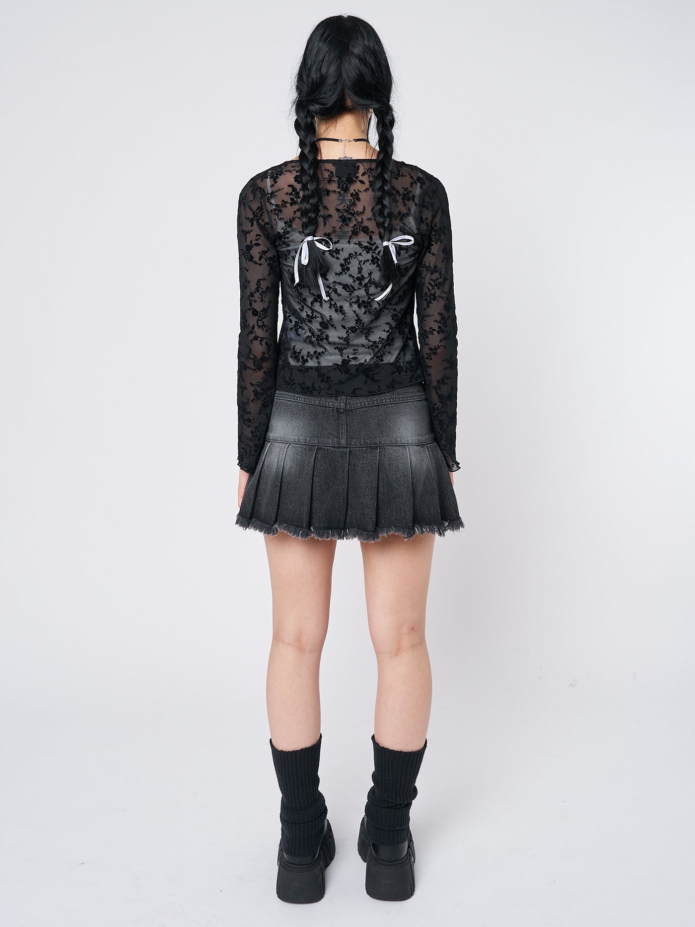 Dark Waters Black Tie Blouse Top - Minga London
