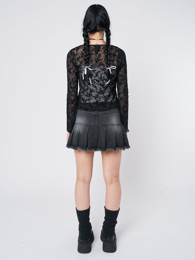 Dark Waters Black Tie Blouse Top - Minga London