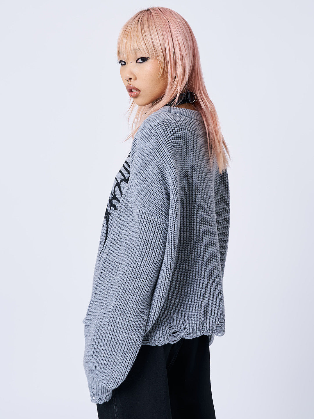 Darkwave Butterfly Distressed Knit Jumper