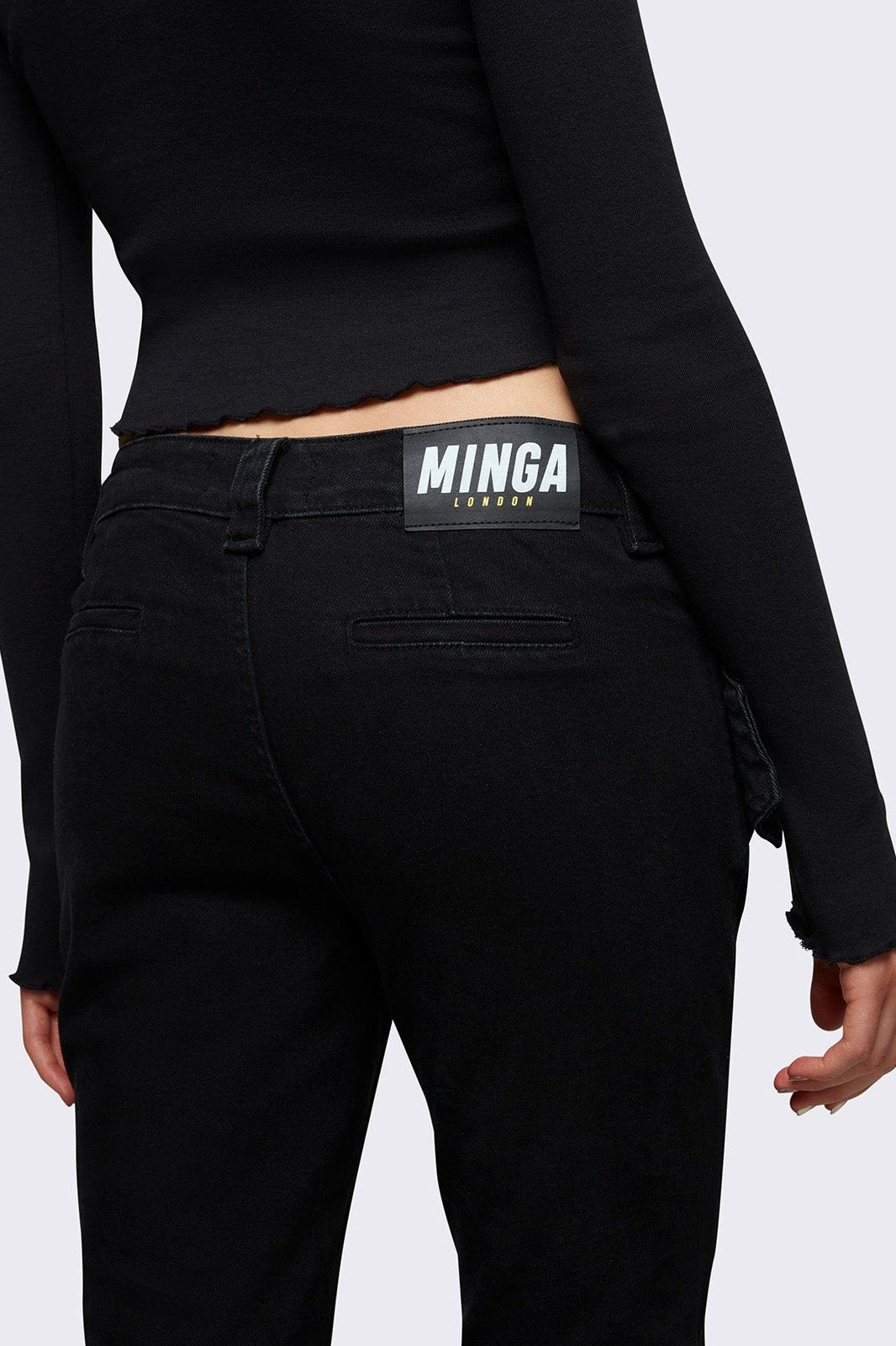 Black Belted Distressed Flare Jeans – Y2K Grunge | Minga London