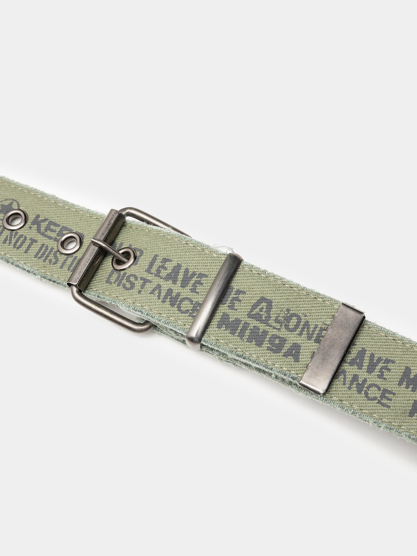 Do Not Disturb Army Green Canvas Belt - Minga London