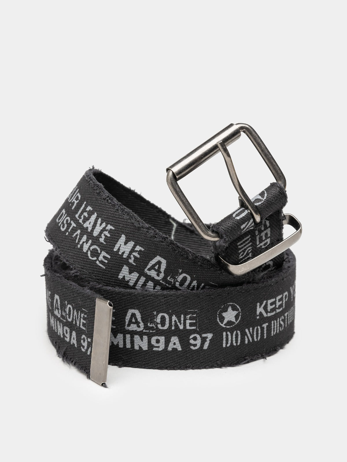 Do Not Disturb Black Canvas Belt - Minga London