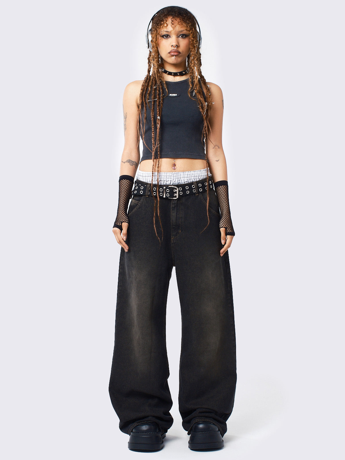 Echo Black Overdye Baggy Jeans