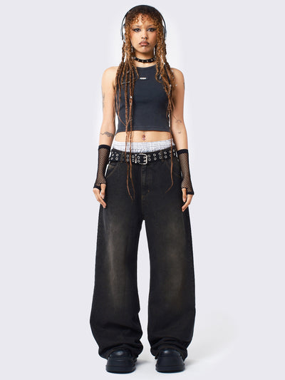Echo Black Overdye Baggy Jeans