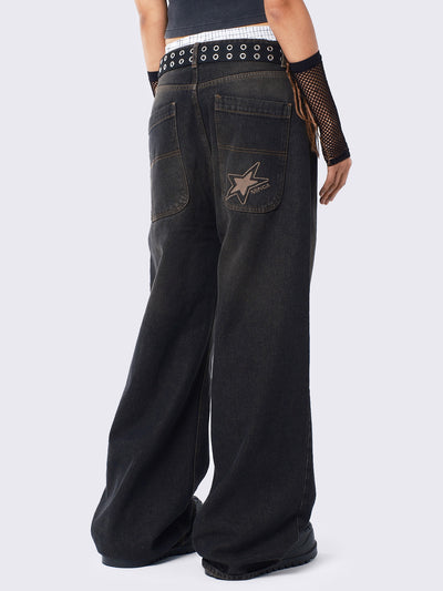 Echo Black Overdye Baggy Jeans