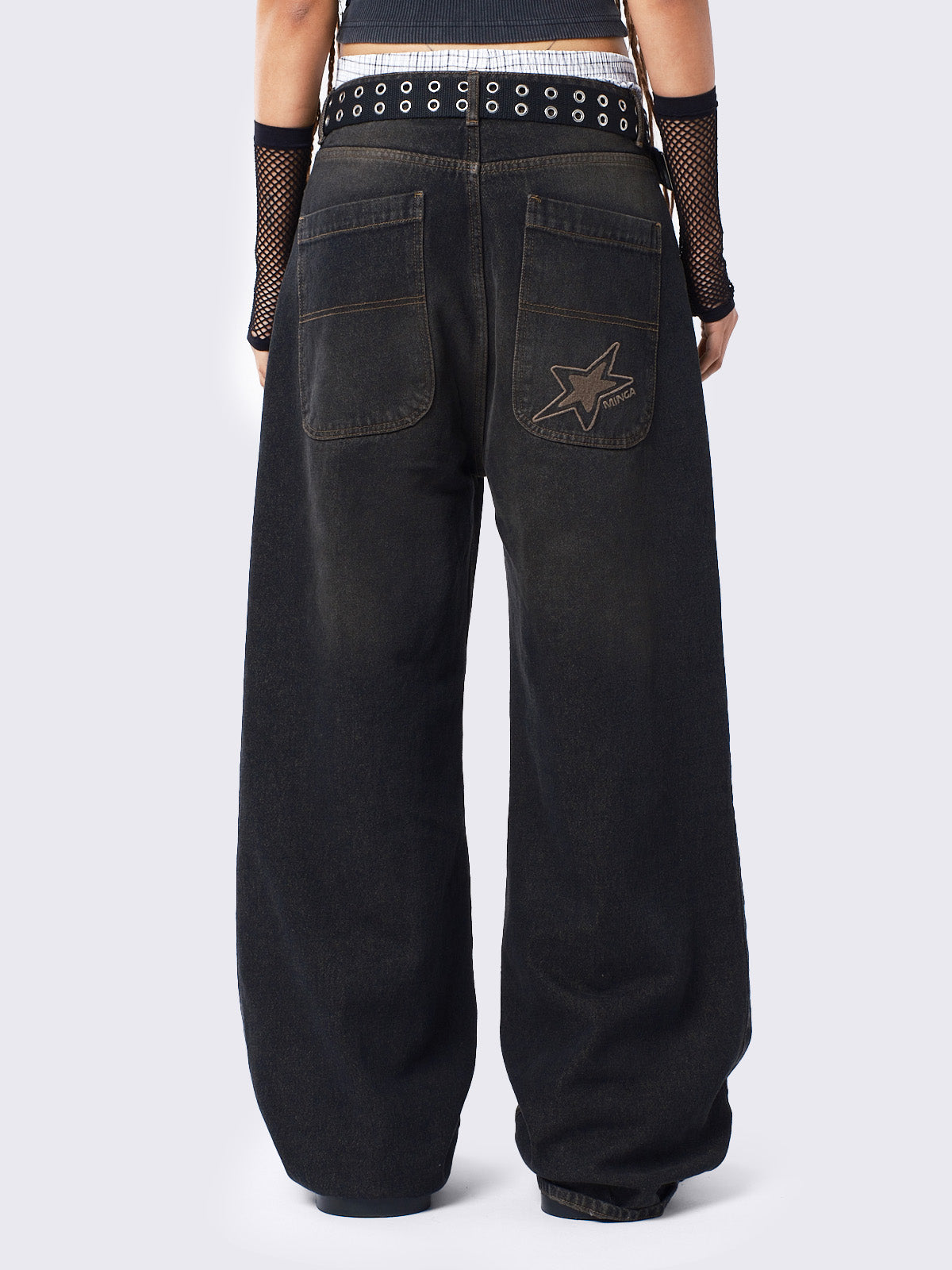 Echo Black Overdye Baggy Jeans