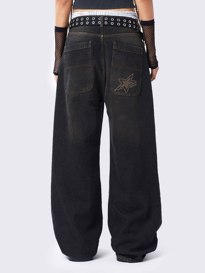Echo Black Overdye Baggy Jeans