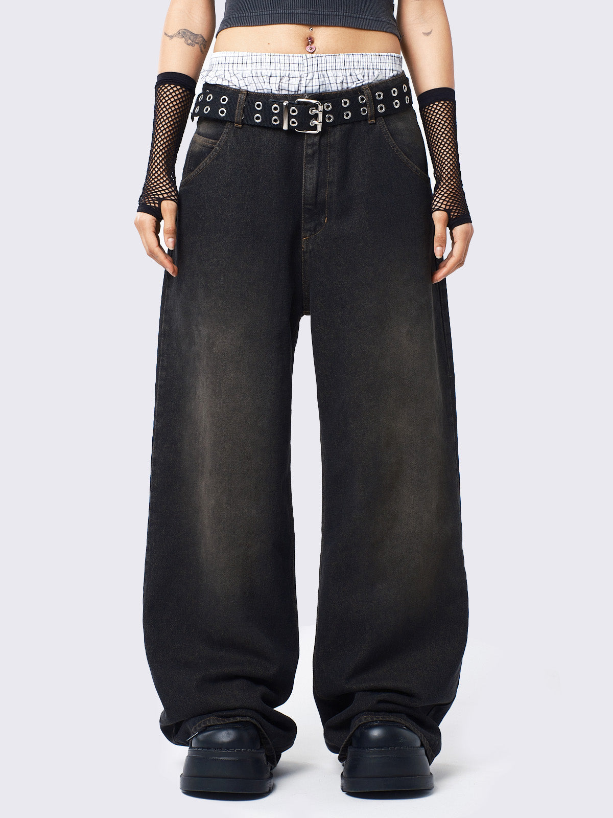 Echo Black Overdye Baggy Jeans