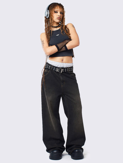 Echo Black Overdye Baggy Jeans