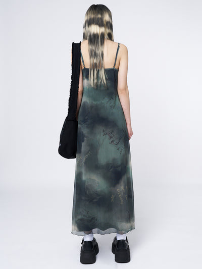 Eden Green Mesh Maxi Dress - Minga London