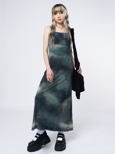 Eden Green Mesh Maxi Dress - Minga London