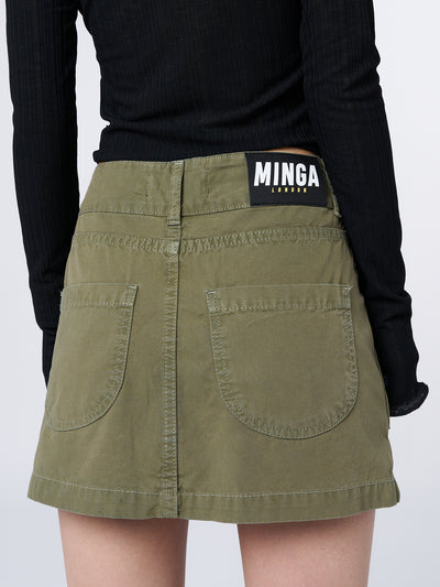 Shay Green Cargo Mini Skirt - Minga London