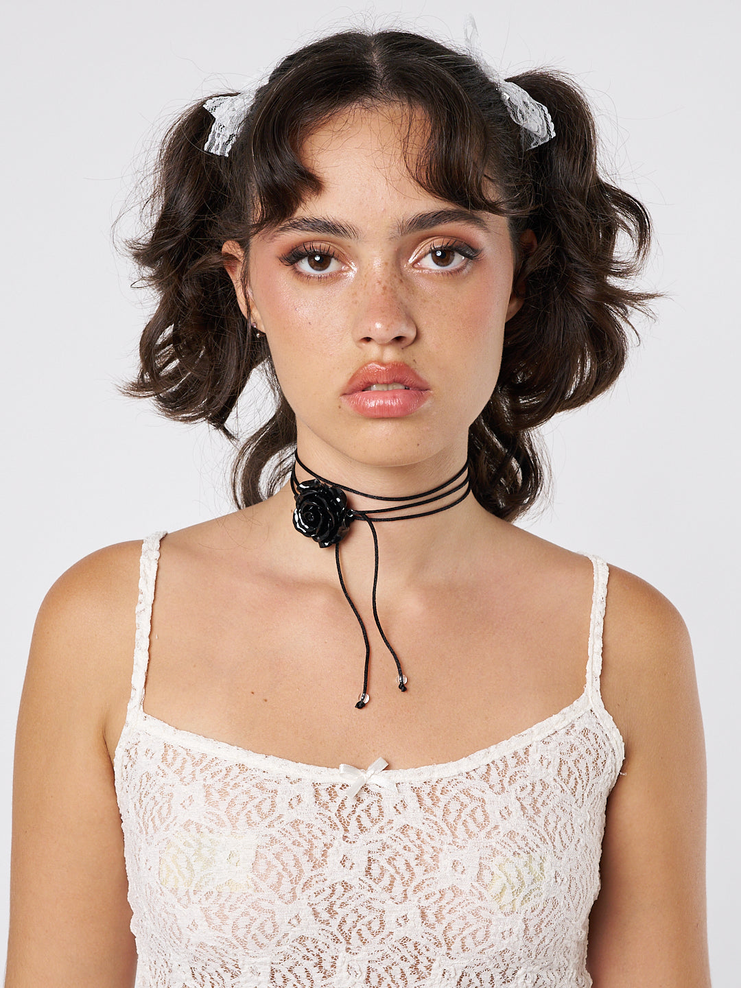 Forbidden Rose Black Choker Necklace - Minga London