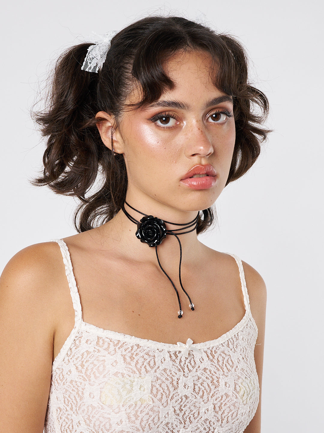 Forbidden Rose Black Choker Necklace - Minga London