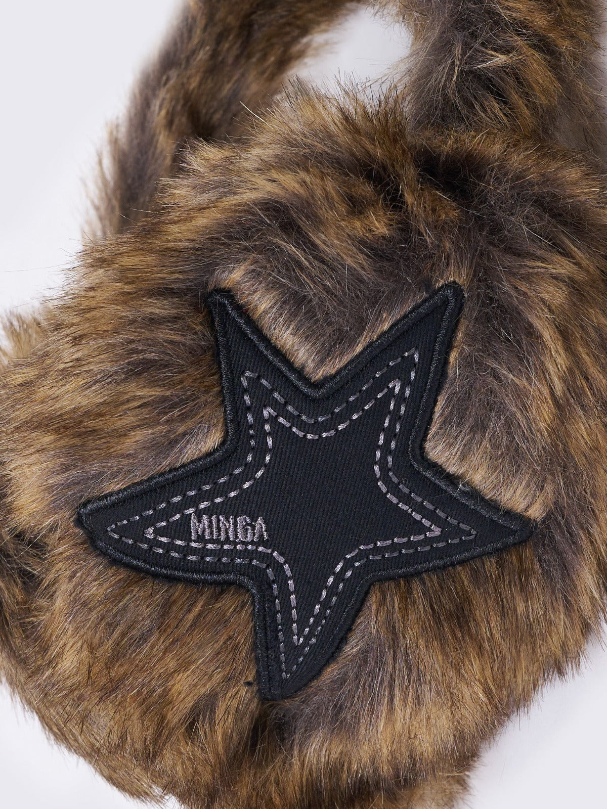 Faux Fur Star Earmuffs in Brown VintageInspired Grunge Ear Warmers
