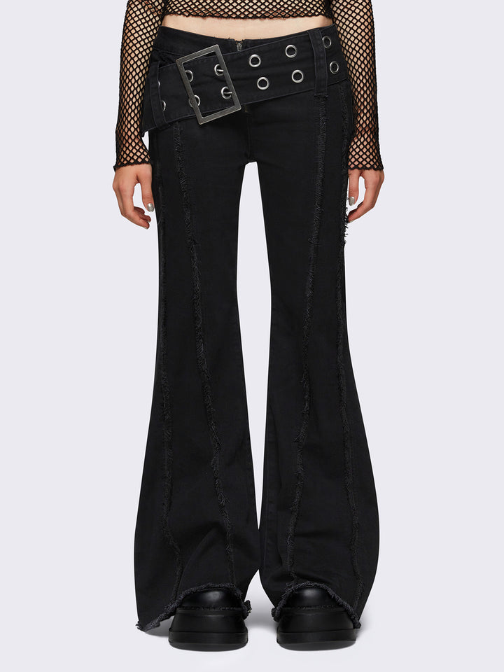 【Spielio】vintage like wide flare pants/ヴィンテージライクワイドフレア合皮パンツ