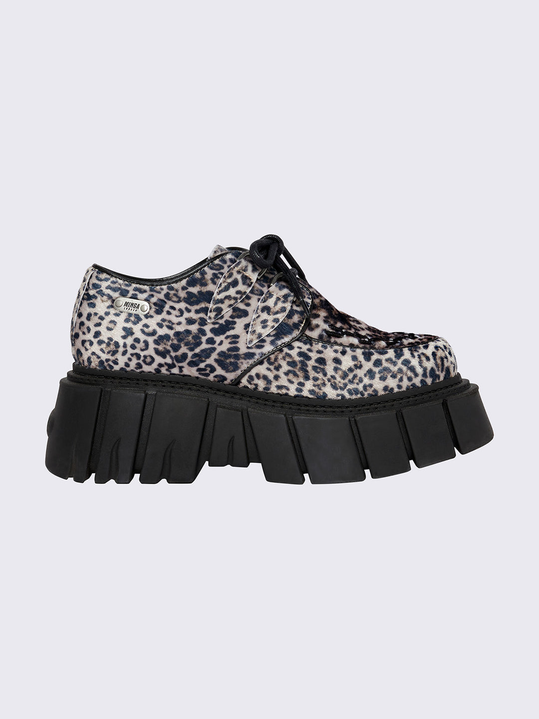 Leopard Creeper Lace Up Platform Shoes Minga London