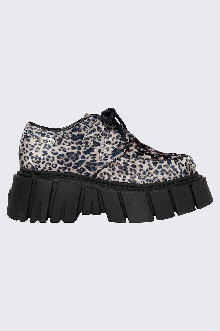 Leopard Creeper Lace Up Platform Shoes | Minga London