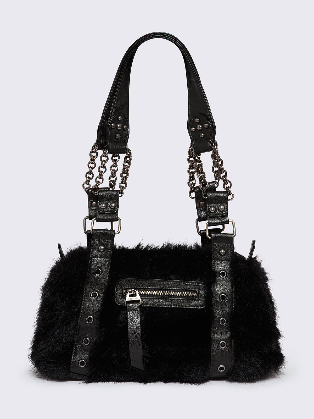 Gigi Black Furry Shoulder Bag