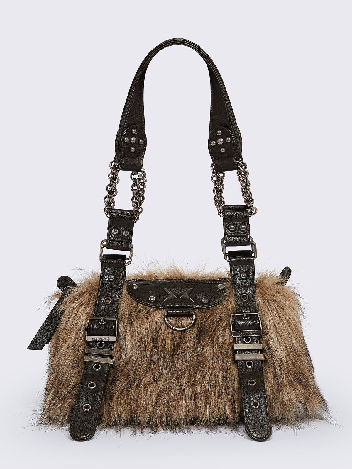 Gigi Brown Furry Shoulder Bag