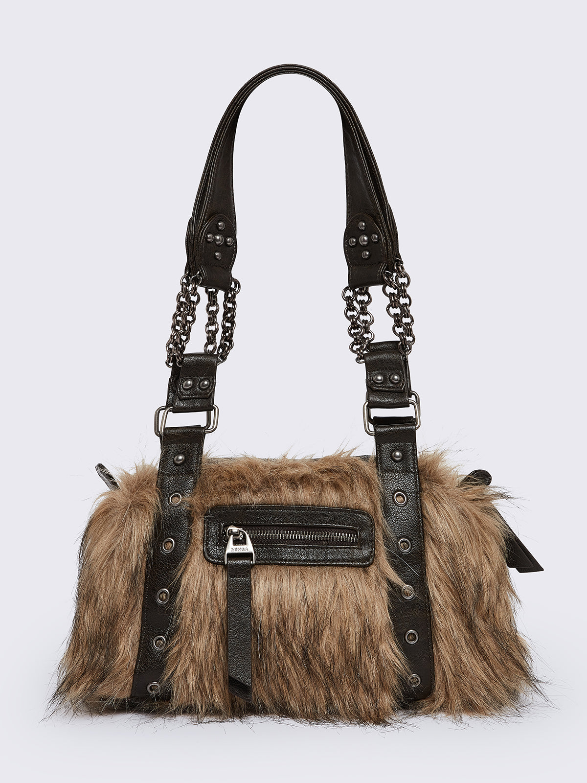 Gigi Brown Furry Shoulder Bag
