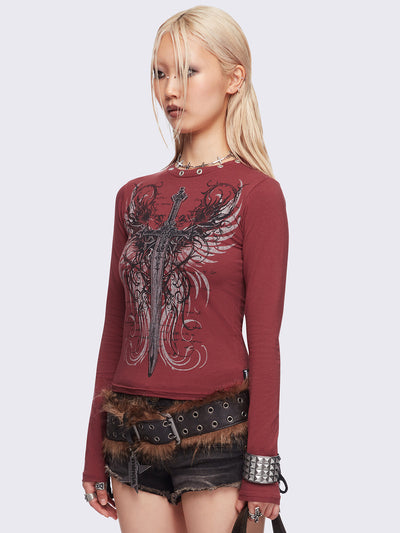 Graveborn Burgundy Top